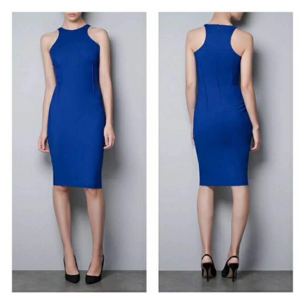 Zara racerback blue dress